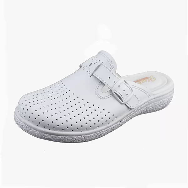 Sabot pour femme 03 blanc cuir ...................... sandale médicale femme confortable Maroc